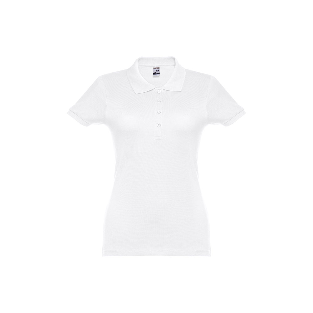 TH Clothes 30134 - Polo manches courtes ceinturé pour femme en coton cardé