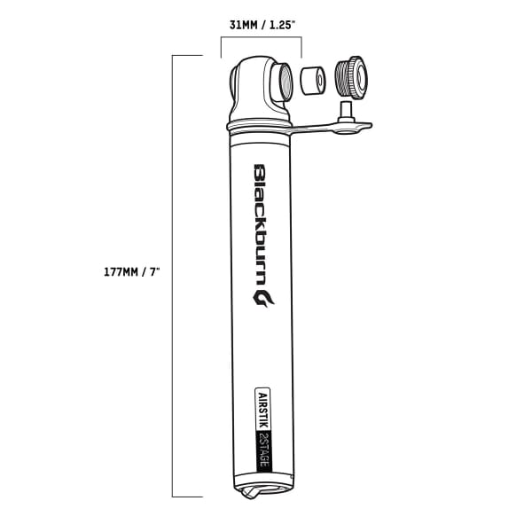 Pompe à vélo BLACKBURN AIRSTIK 2 STAGE SILVER