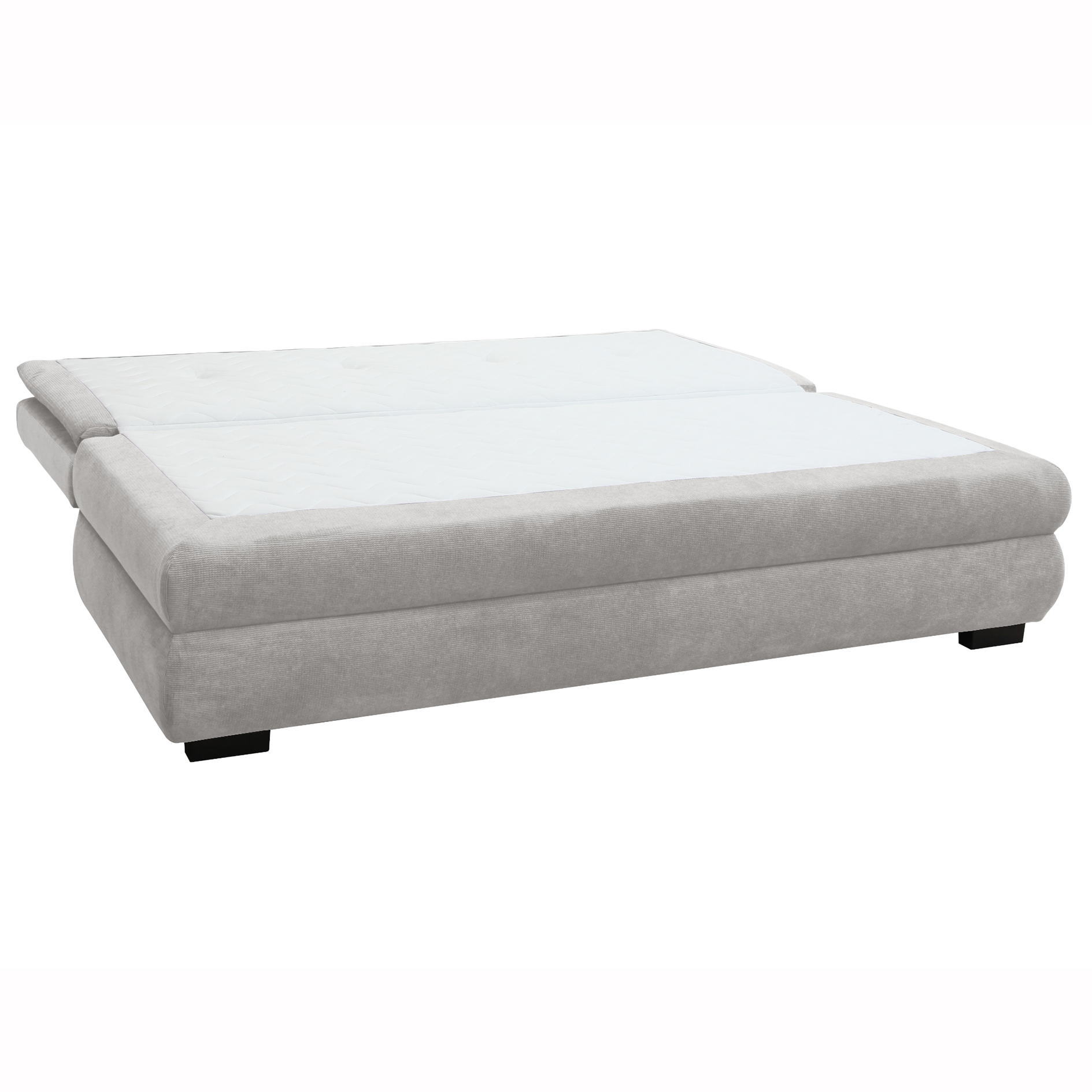 Schlafsofa - silber - mit Staukasten - 202 cm