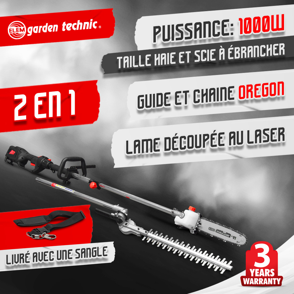 Scie a ebrancher - taille haies 1000w - elem garden