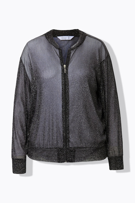 Blouson, Mesh mit Glitzer, Langarm