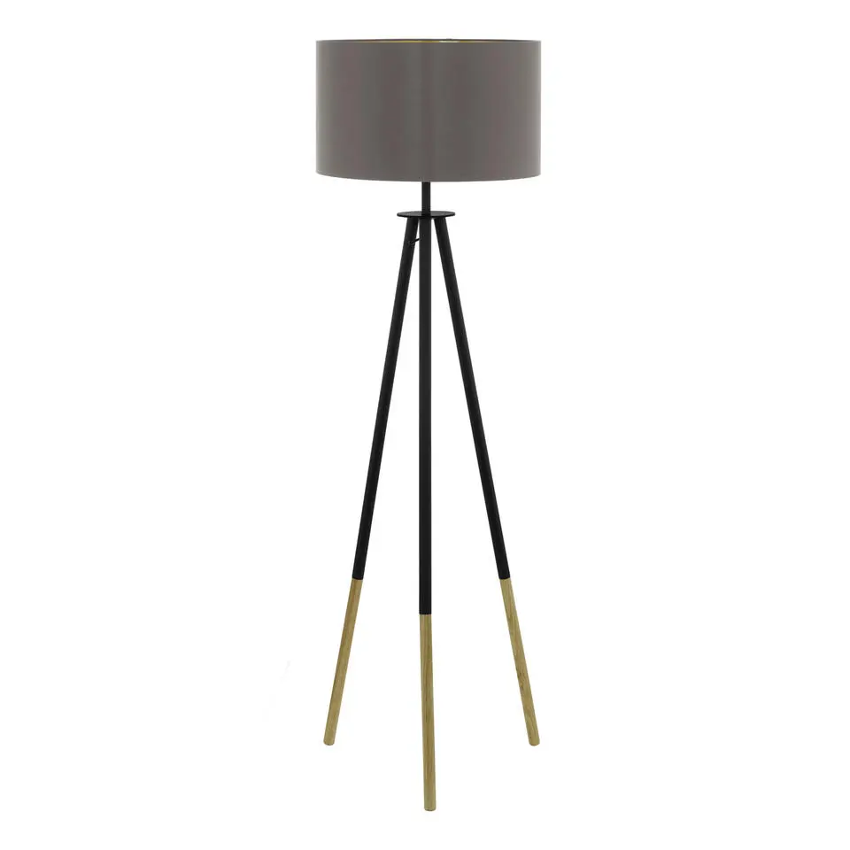 EGLO Bidford Vloerlamp - E27 - 154 cm - Bruin/Cappucino, Goud