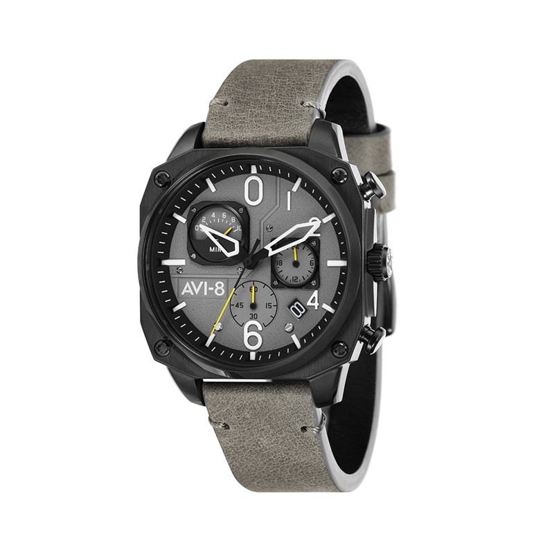 Montre AVI-8 HAWKER HUNTER Quartz Chronograph - AV-4052-03 - Bracelet cuir véritable de vachette