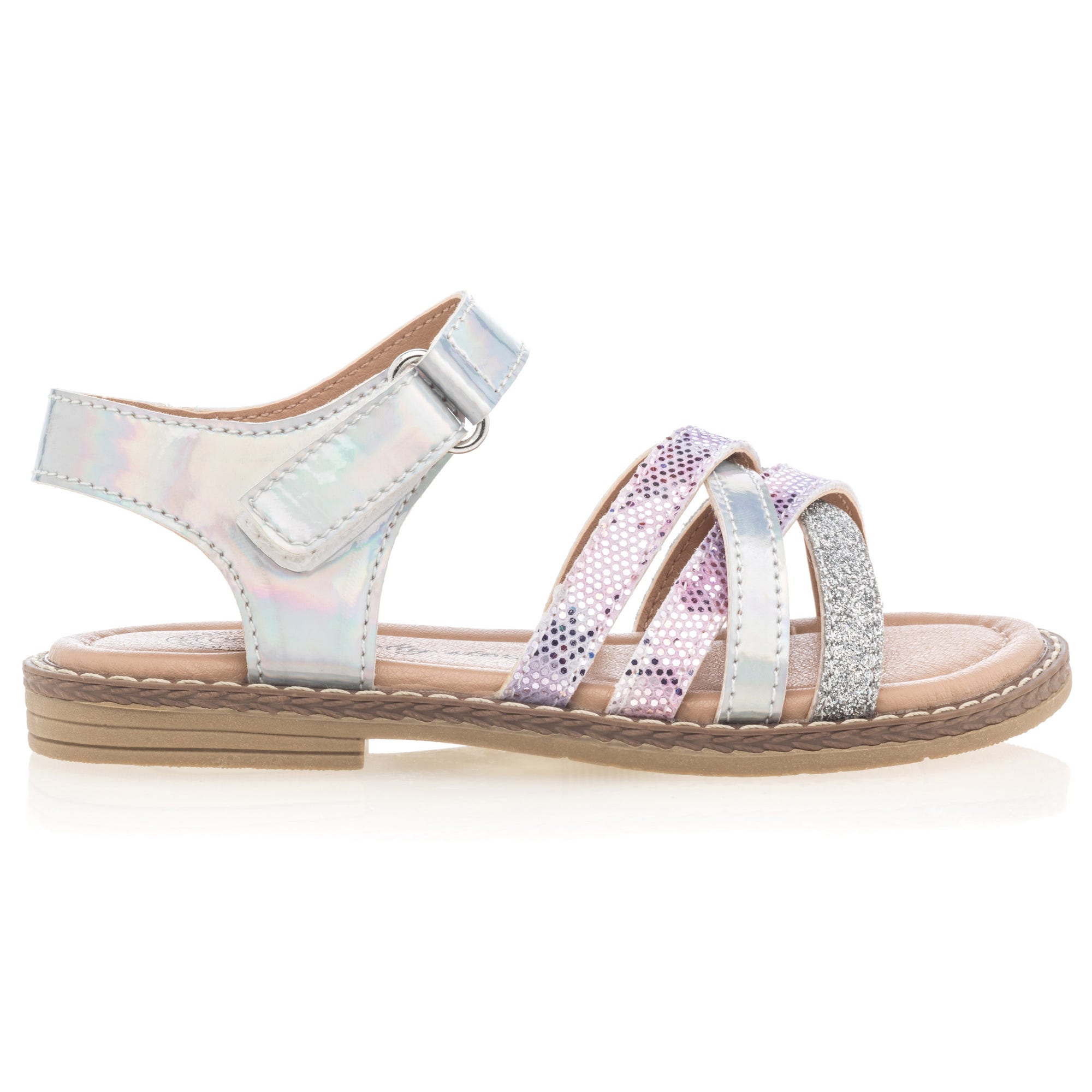 Baskets en toile Fille argent