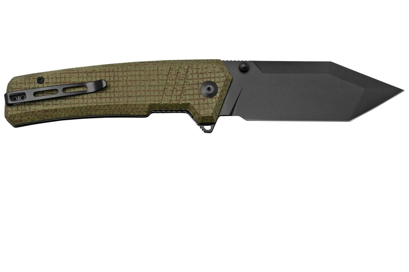 CIVIVI Bhaltair C23024-3 Green Burlap Micarta, Black Blade, zakmes