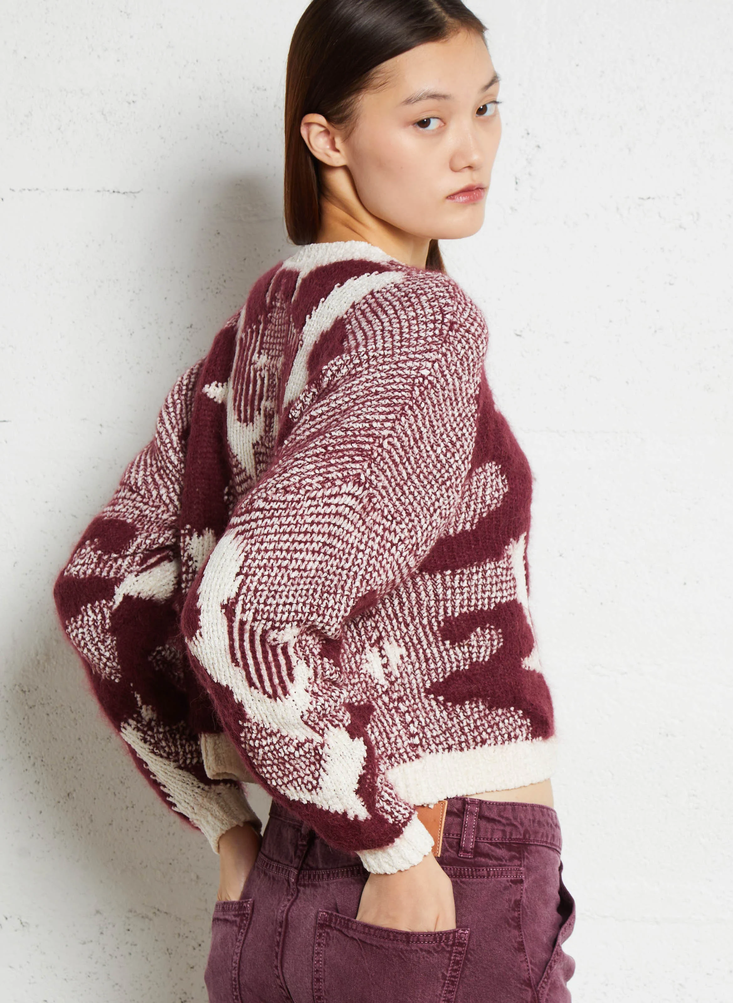 RORA - Pull droit en alpaga et mohair mélangé | Rouge