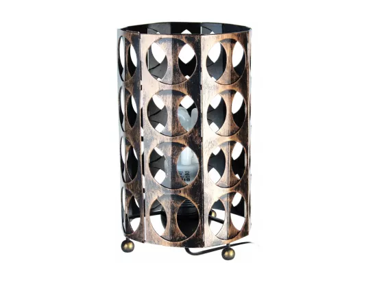 Lampe de chevet cylindre métal gris 29 cm.