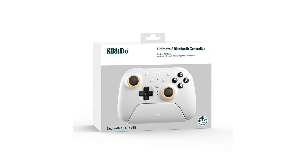 8BitDoUltimate 2 Bluetooth Controller  (Wit, Pc, Switch 2, Bluetooth / USB-C / 2.4 GHz)