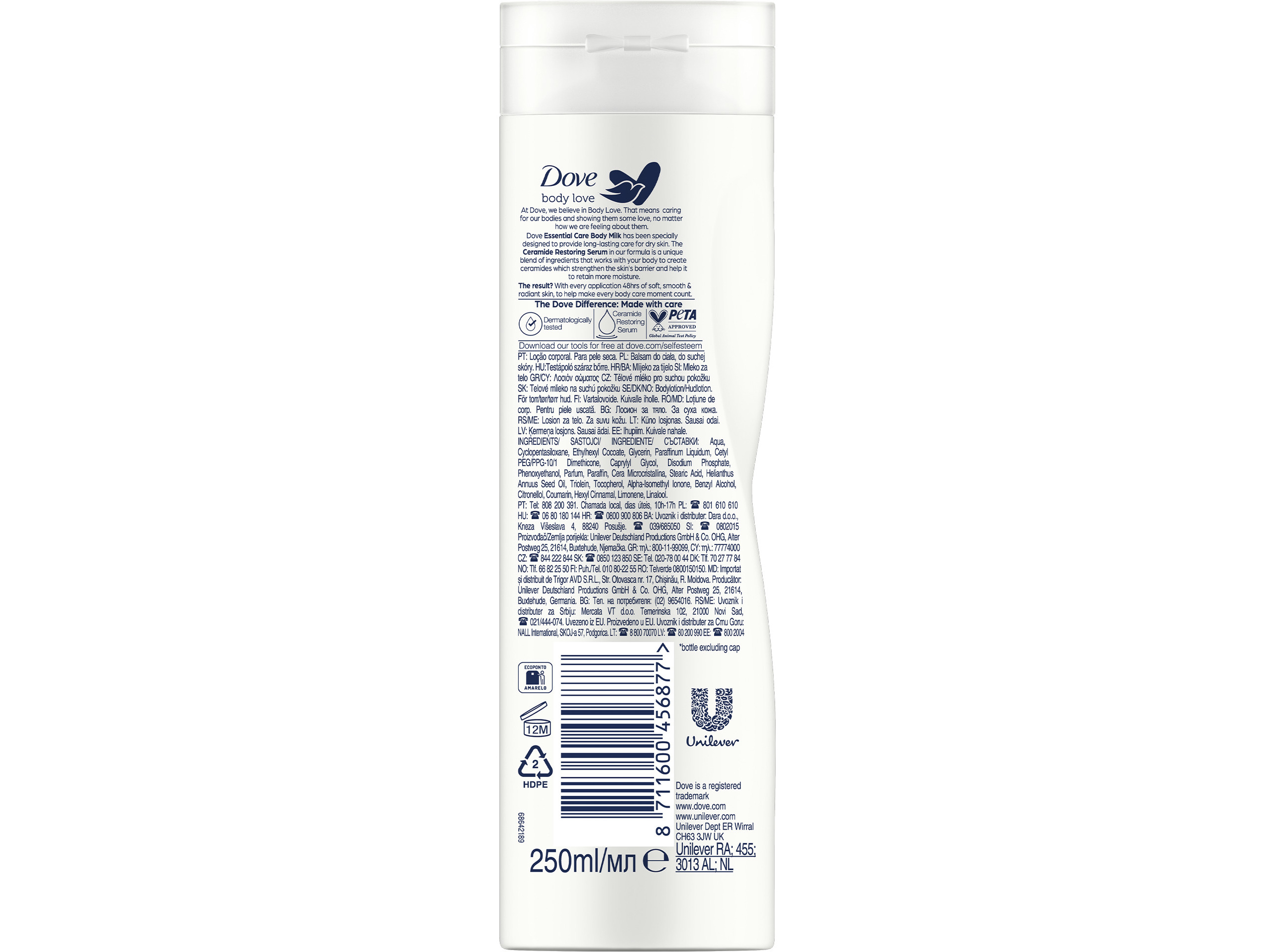 CREME DOVE CORPO 250ML