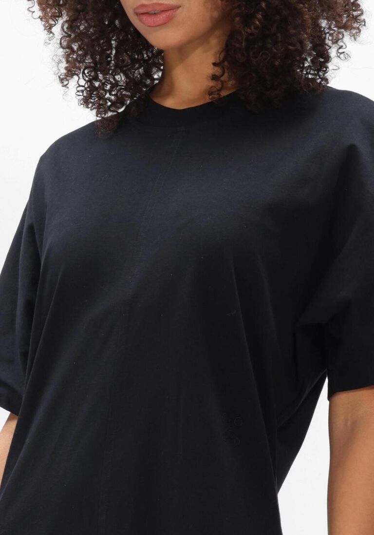zwarte closed jurken drapy dress