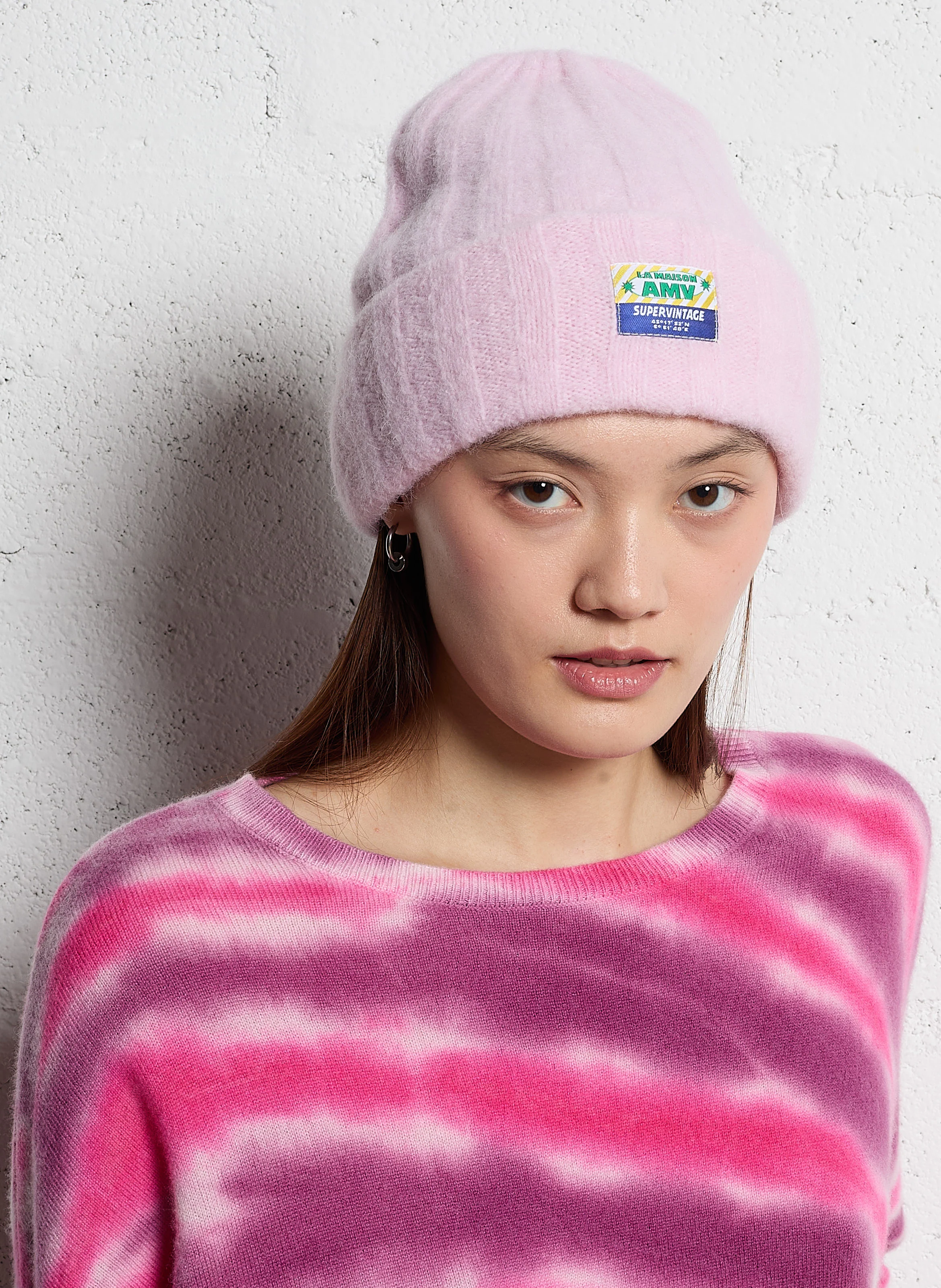 VITOW - Bonnet en laine mélangée| Rose