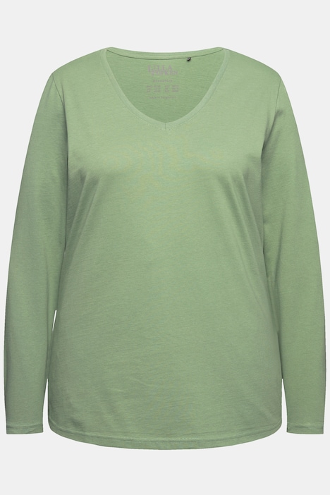 Shirt, Slim, V-Ausschnitt, Langarm