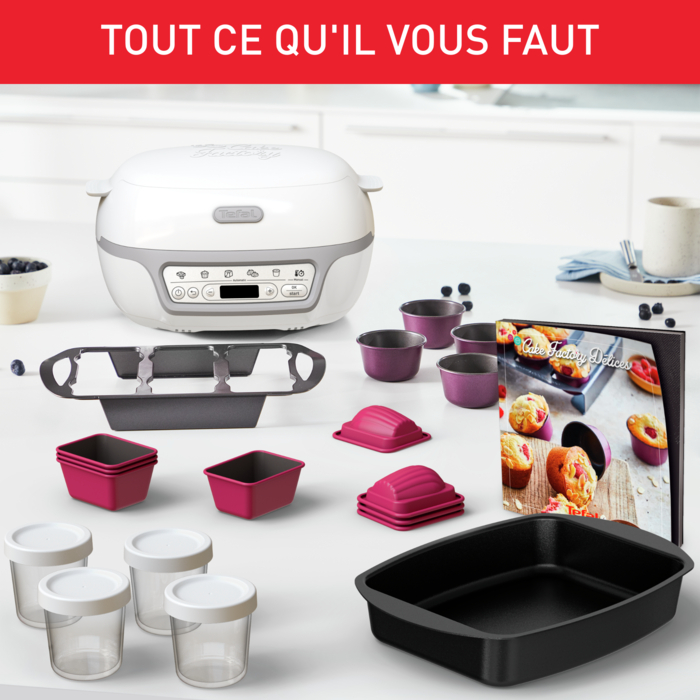 Cake Factory Délices Silver, Machine à gâteaux, 5 prog., 10 moules, écran rétroéclairé