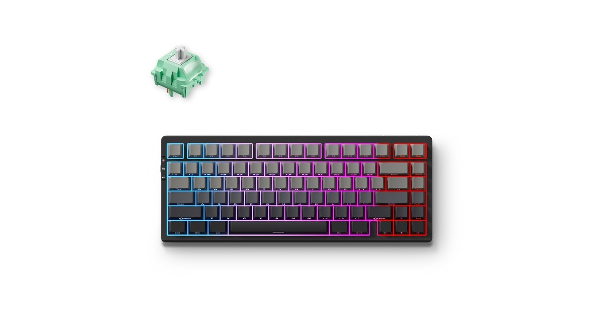 MCHOSEG75 Pro Tri-mode Gasket Structuur Mechanisch gaming toetsenbord  (Zwart, US lay-out, KTT Cabbage Tofu V2, 75%, RGB, hot swap, PBT Double-Shot, 2.4 GHz / USB-C / Bluetooth)