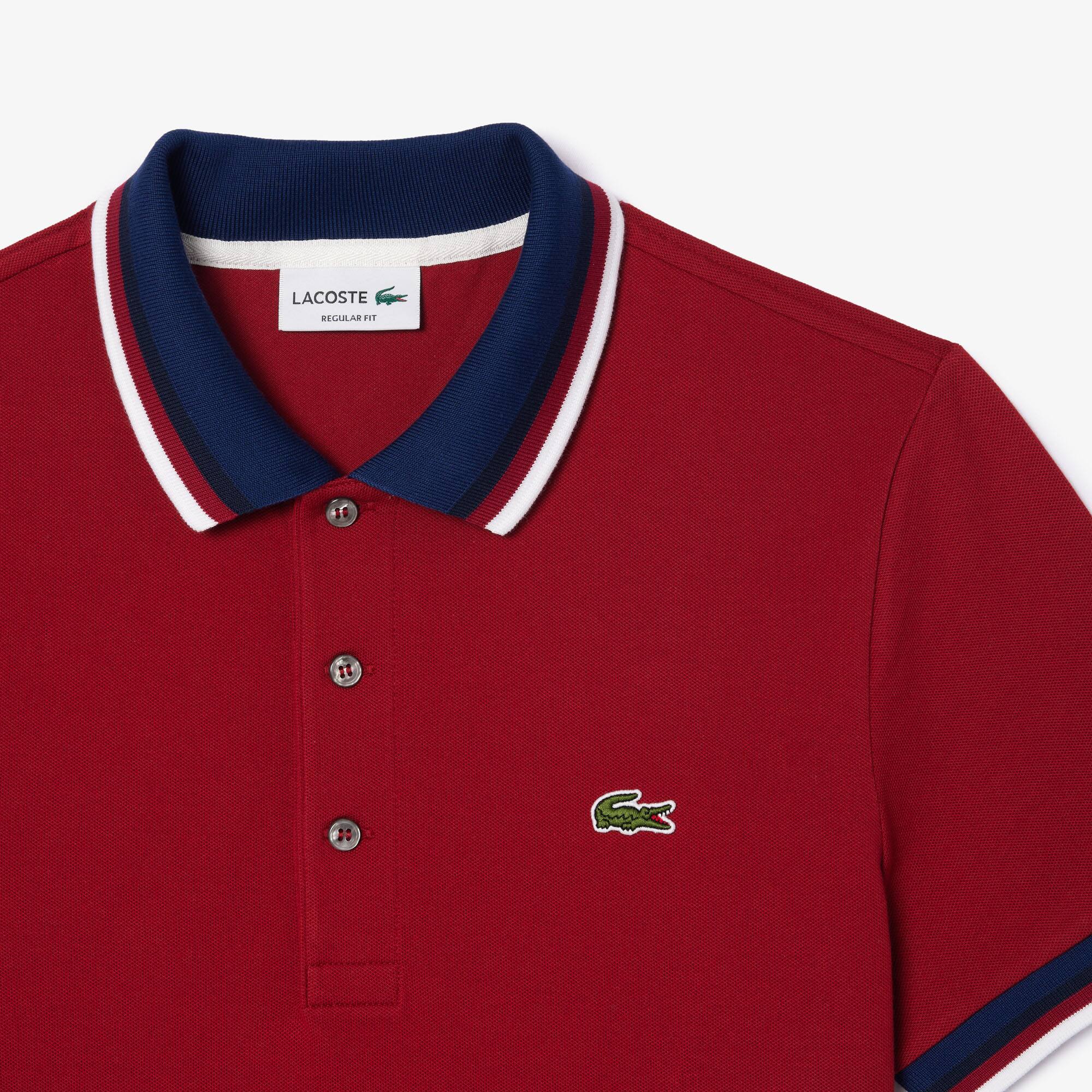Poloshirt mit Kontrastkragen Kurze Ärmel - Rot - Lacoste - Herren