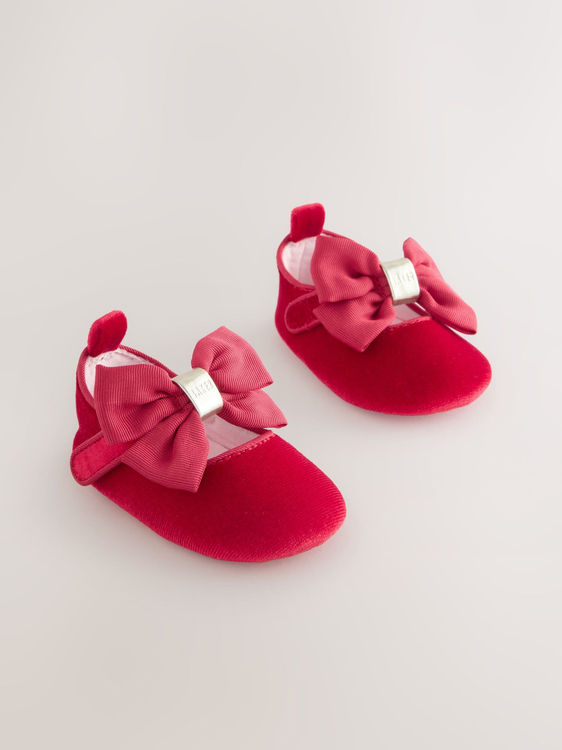 Rood - Baker by Ted Baker babyslofjes met strik voor meisjes