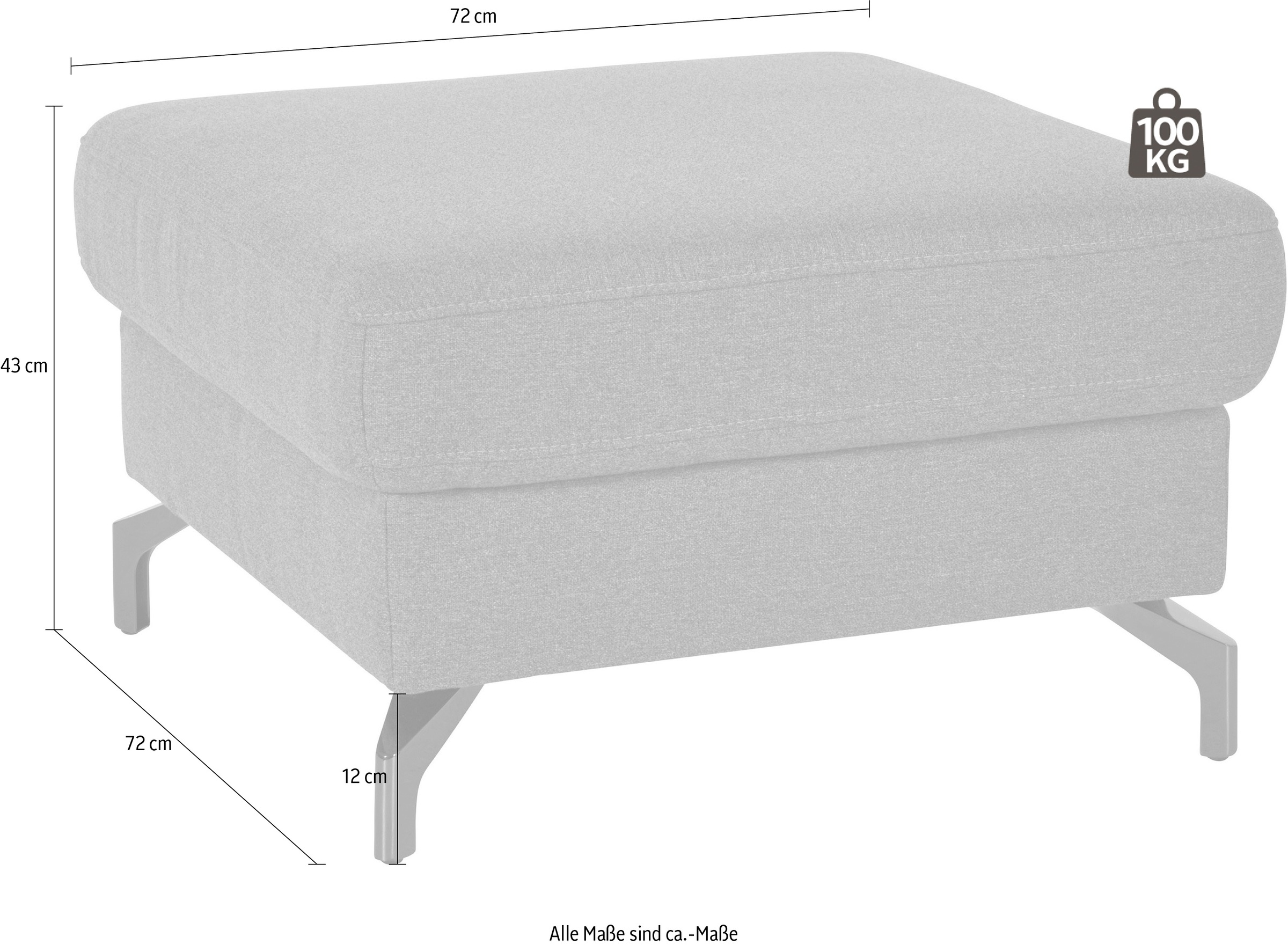 sit&more Hocker »Percy« Fusshöhe 12 cm, wahlweise mit unterschiedlichen Fussfarben