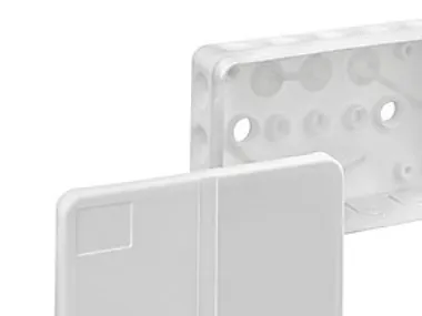 Forgreningsdåse 2,5 mm², 2K-16-L/W 130x85x37 mm med 19 membrander IP55halogenfri thermoplast, farve hvid