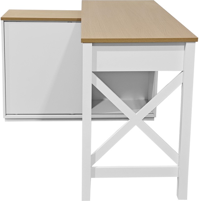 GOODproduct Eckschreibtisch »SILBA« viel Stauraum, mit Schiebetür, Breite: 100 cm