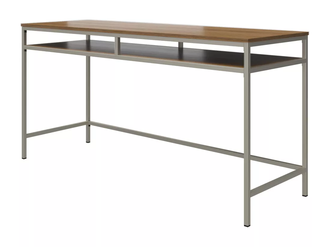 Bradford | Bureau en effet noyer avec cadre en métal gris