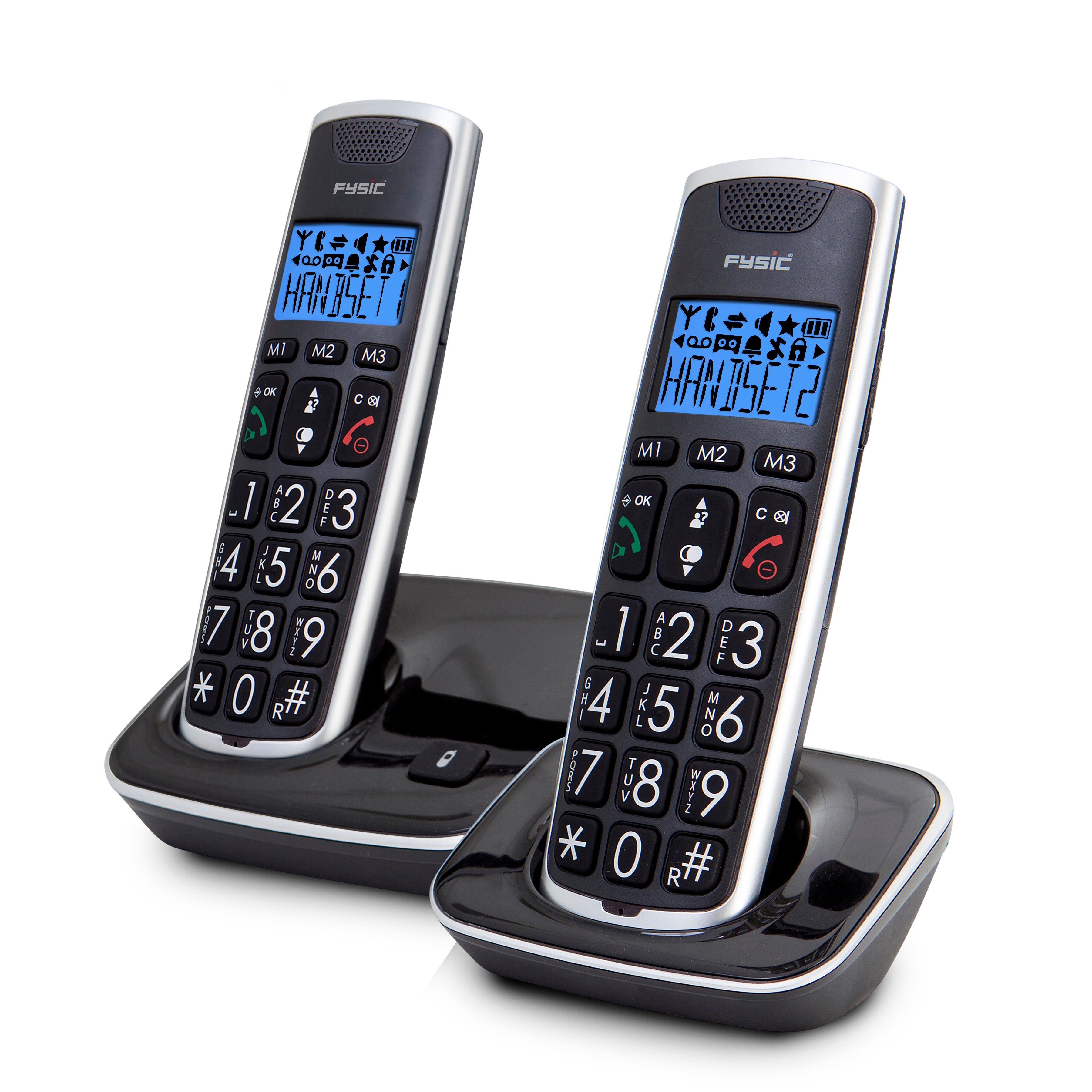Fysic DECT-Telefon für Senioren FX-6020 mit große Tasten und 2 Mobilteilen