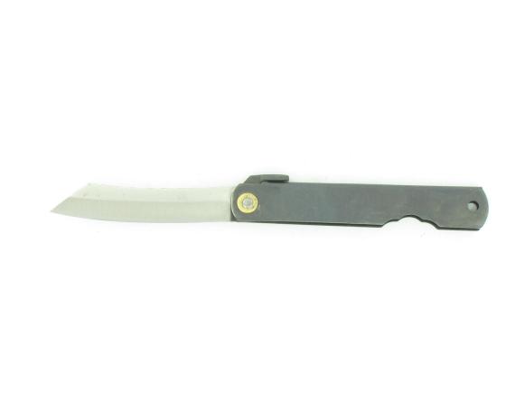 Higonokami - KDM 90 Carbone - Manche en Acier Noir