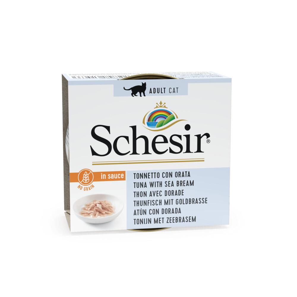 Schesir Kattenvoer Tonijn Zeebrasem in Saus70 gr