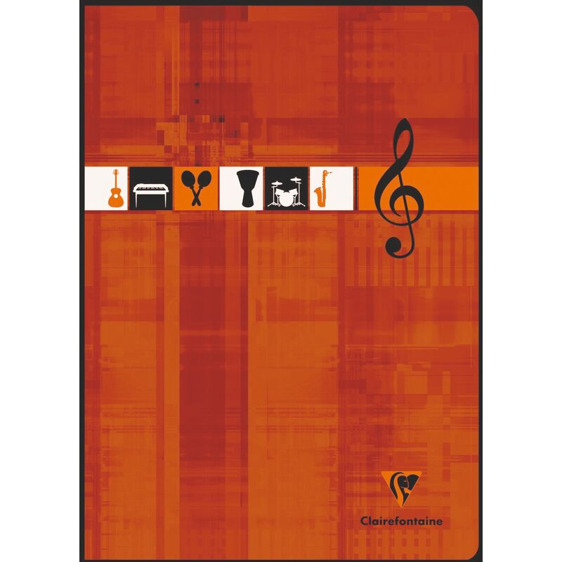 Clairefontaine Musiknotenheft, A4, liniert, assortiert