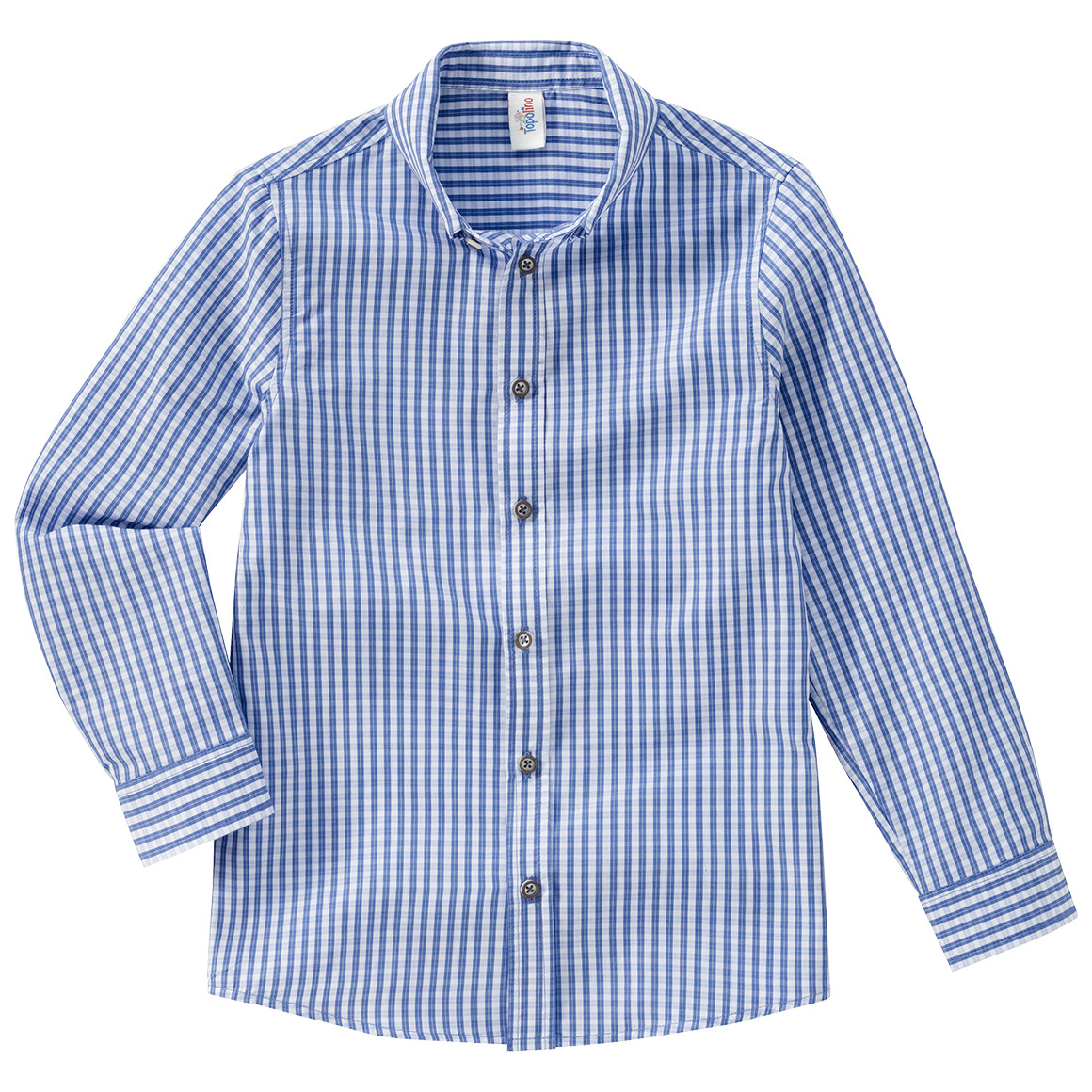 Topolino Jungen Hemd mit Karo-Muster hellblau / weiss