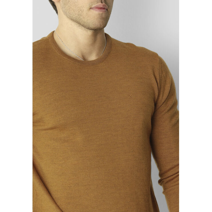 Clean Cut Copenhagen Merino Wool Crew Bronze melange