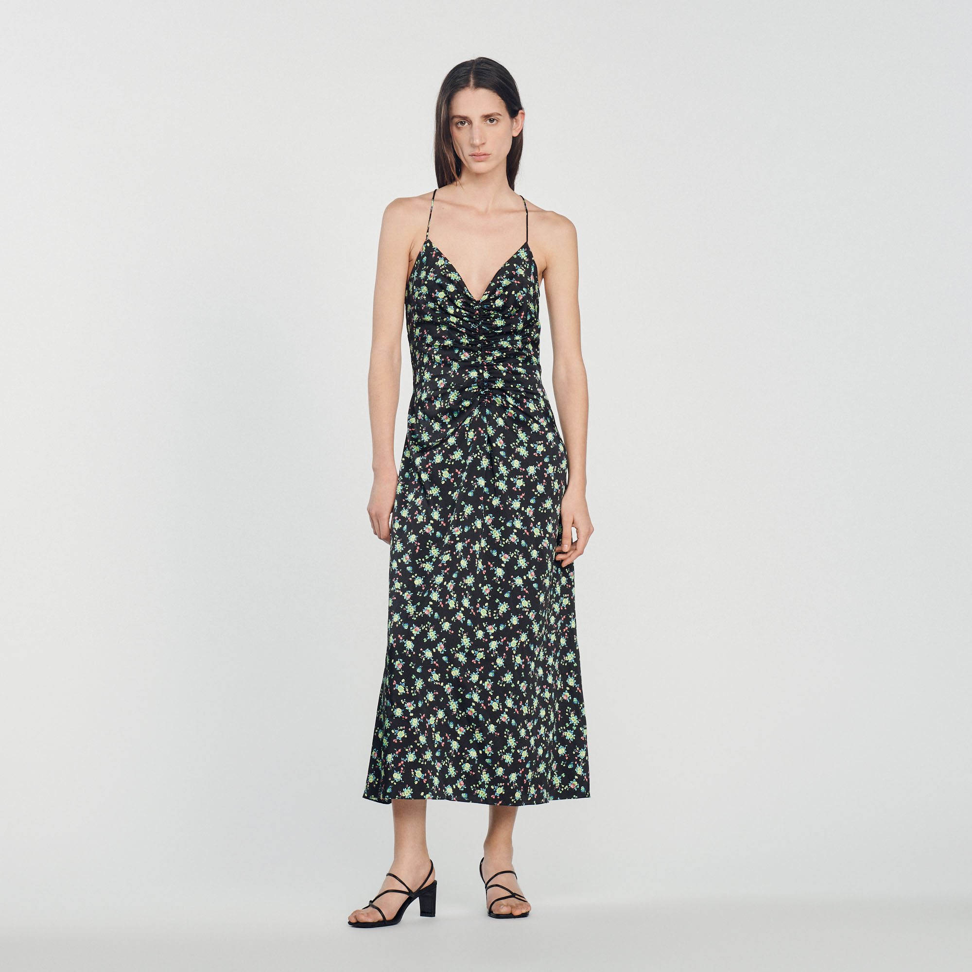 Robe longue á imprime fleuri