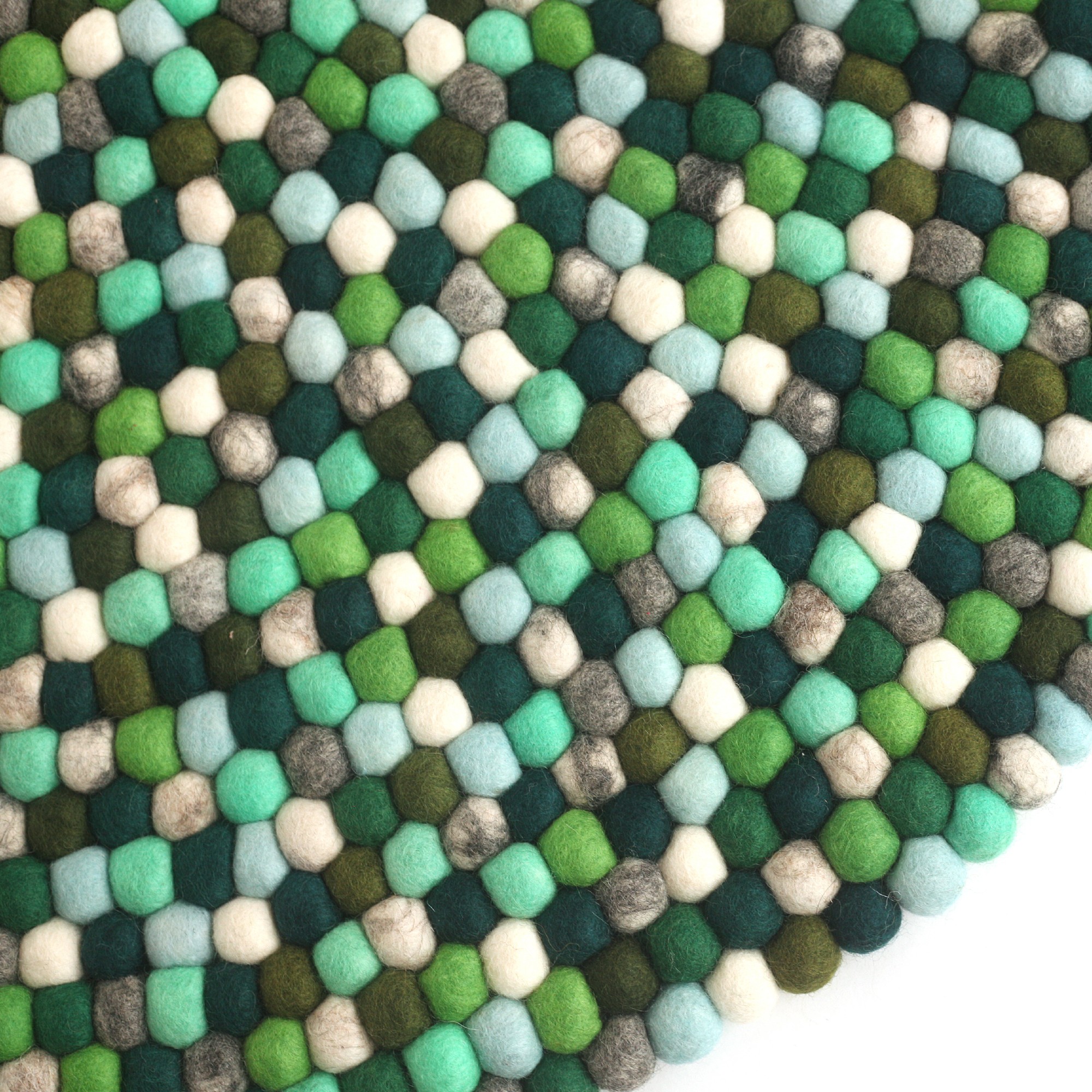 Filz-Teppich, Grüntöne, Ø 90 cm, 120 cm, 160 cm von fischer's lagerhaus