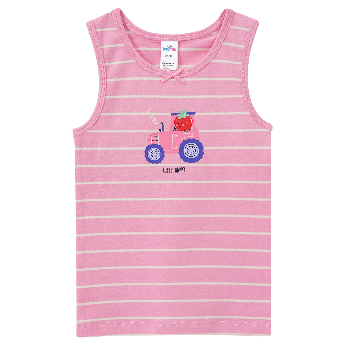 Topomini 2 Baby Unterhemden mit Bauernhof-Motiven rosa / creme