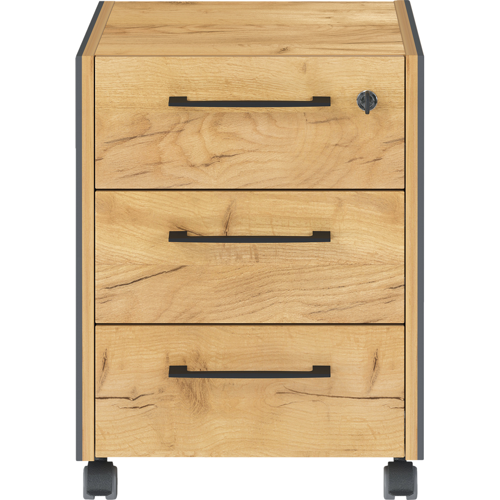 Rollcontainer Vito Dekor Eiche/Graphit-Optik 42 x 54 x 49 cm