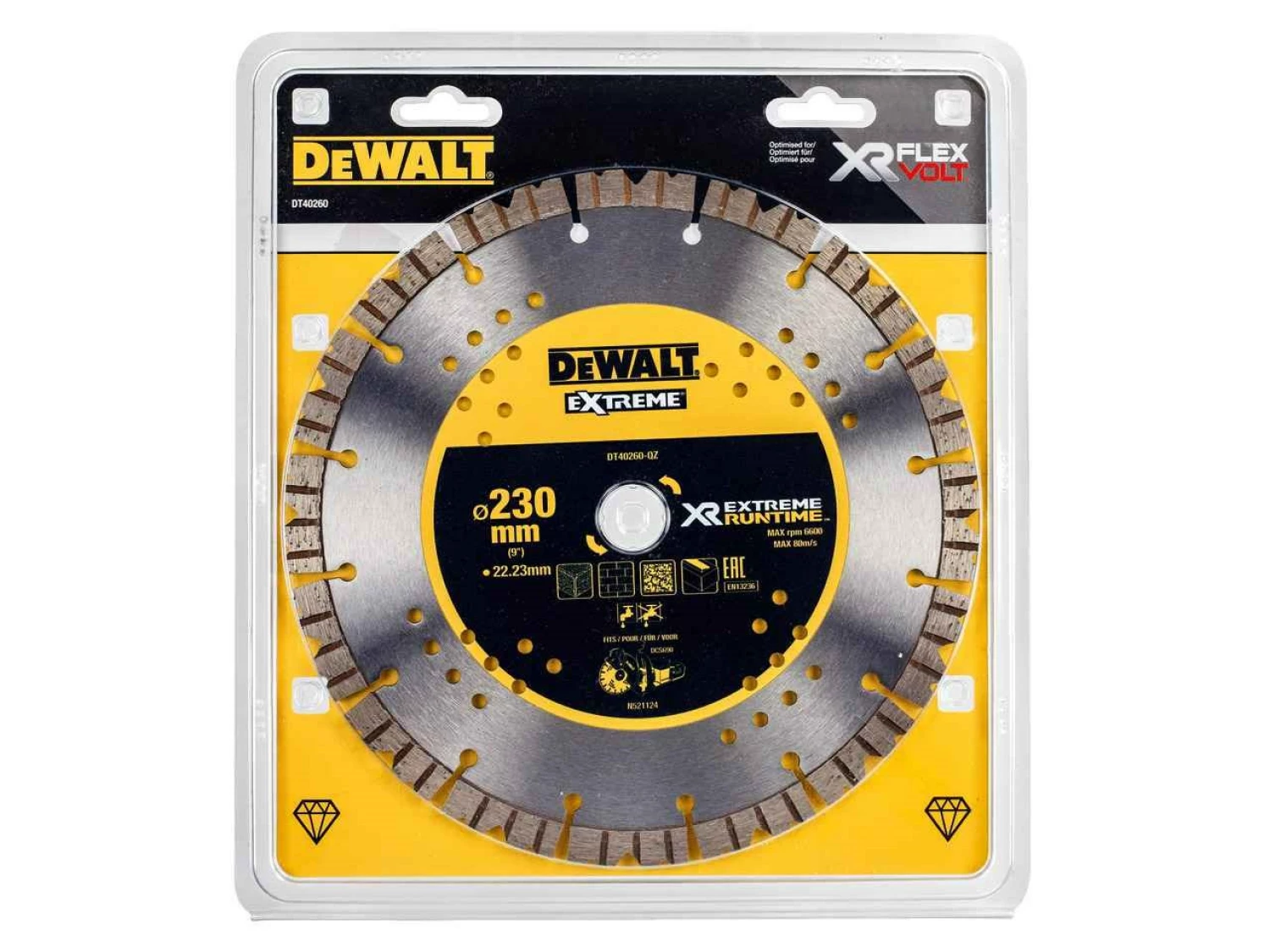 DeWALT DT40260 XR Extreme Diamantdoorslijpschijf - 230 x 22,23 x 2,3mm - beton - steen