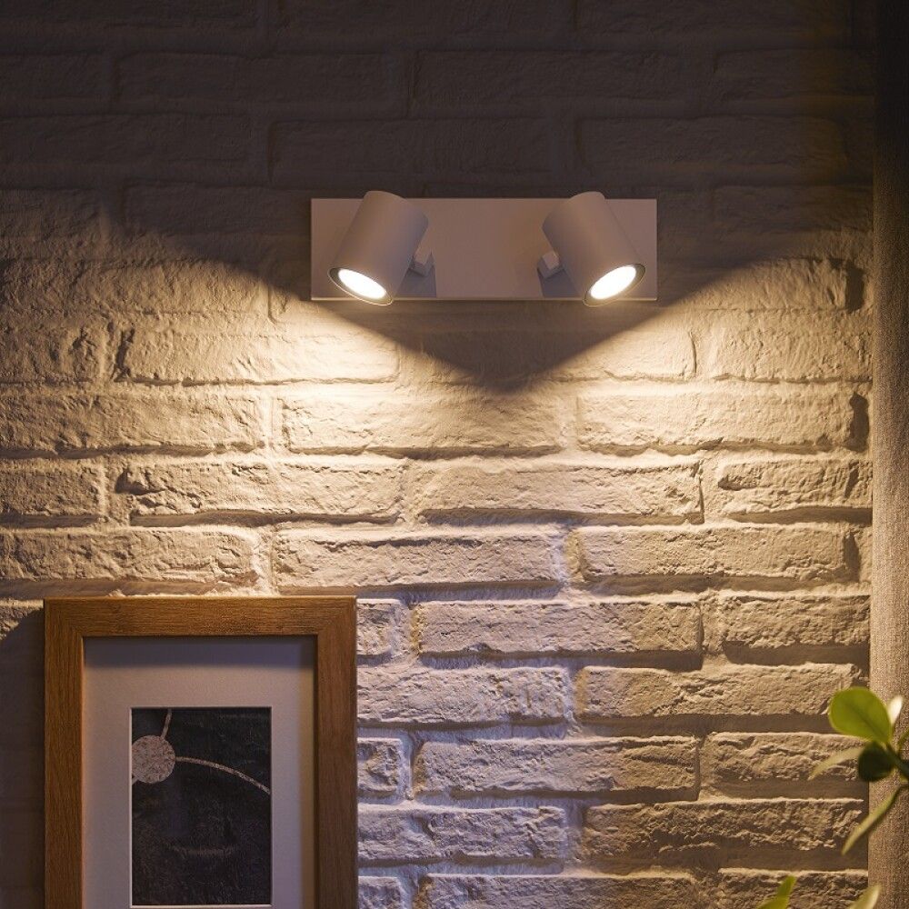 SPOTLAMPE PHILIPS HUE ARGENTA 2XGU10 5,7W HVIT