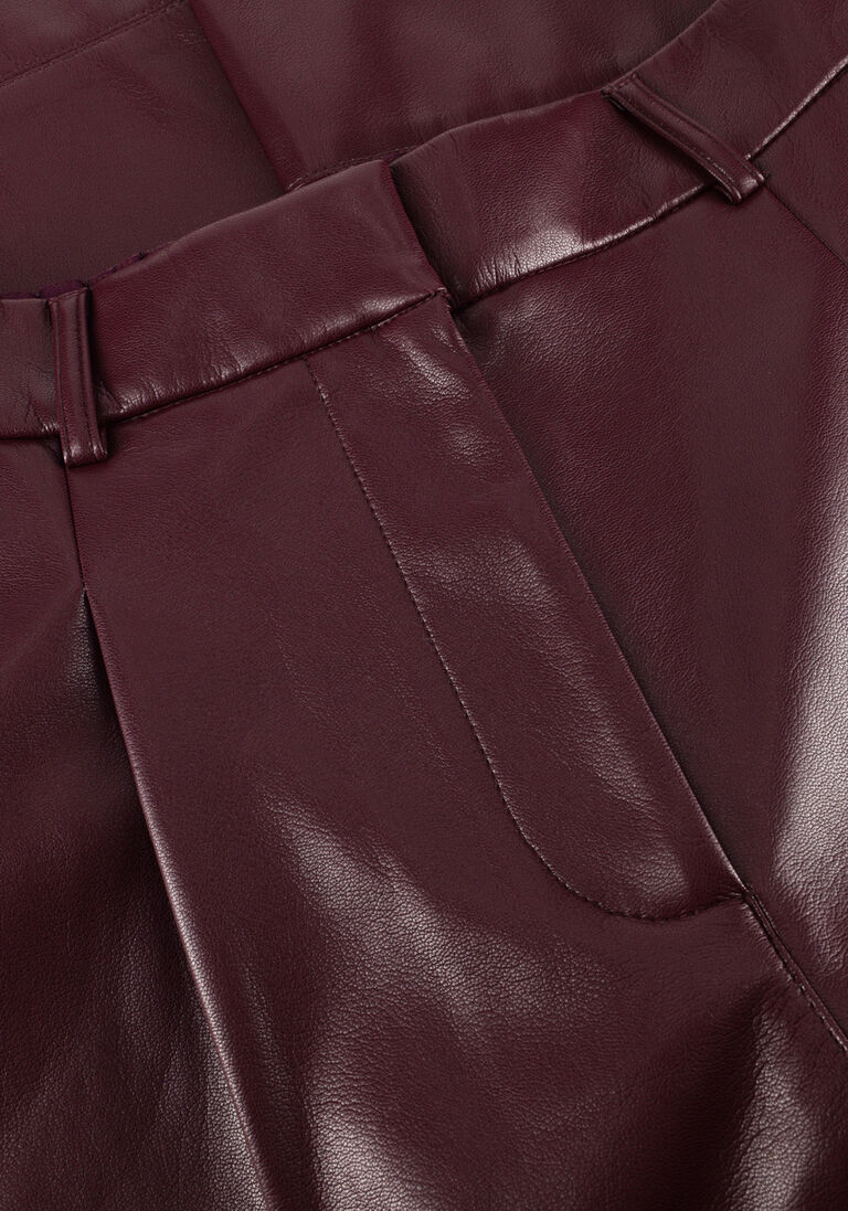 bordeaux dante6 wijde broek jules faux leather pants