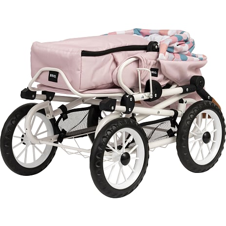 BRIO Kombi dukkevogn, dråbemønster, pink