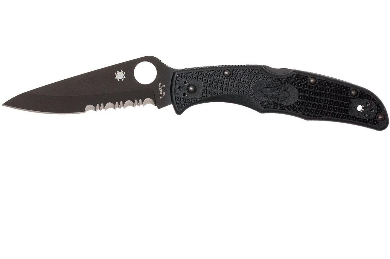 Spyderco Endura 4 Black C10PSBBK partly serrated zakmes