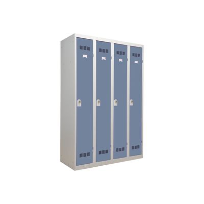 Vestiaire Industrie Propre - 4 portes - 180 x 120 x 50 cm - gris/beu