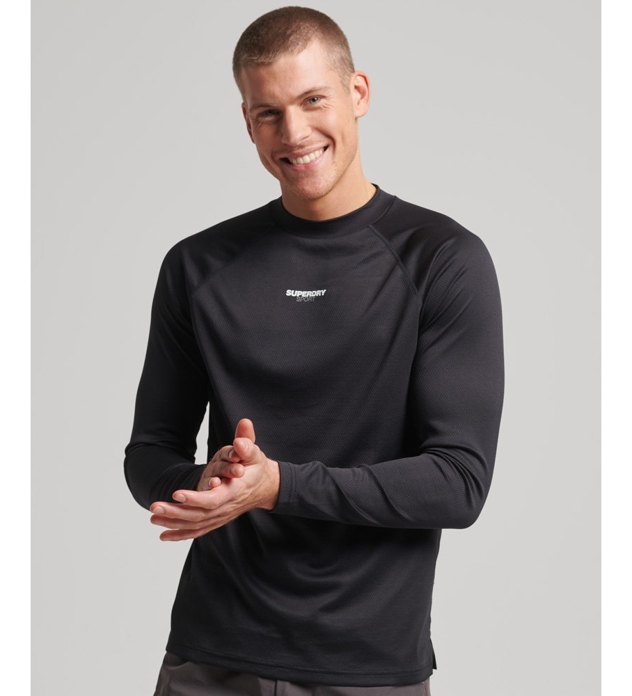Camisa Superdry Train Collar, preta