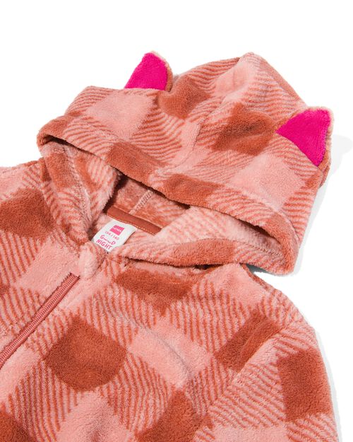 combinaison à carreaux enfant rose