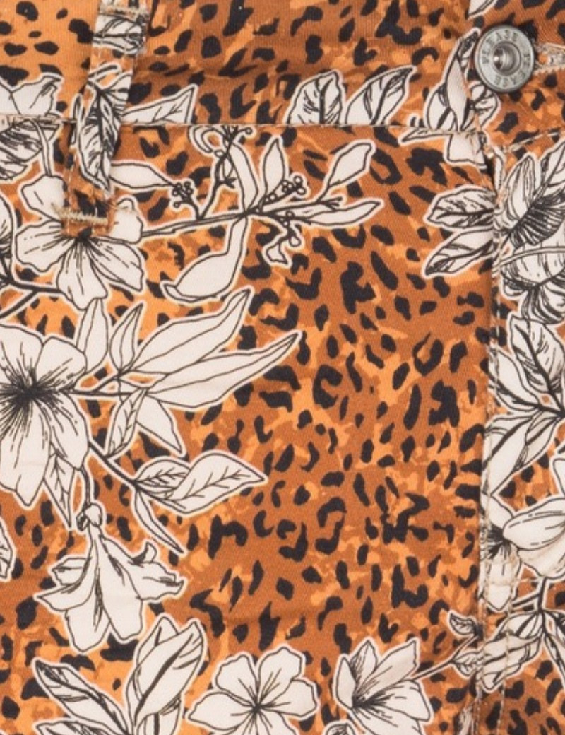 PLEASE PANTALON CHINO P07 IMPRIMÉ ANIMAL FLEUR