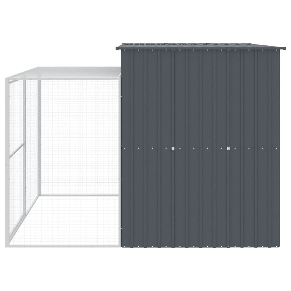 Niche pour chien avec cour anthracite 214x253x181 cm