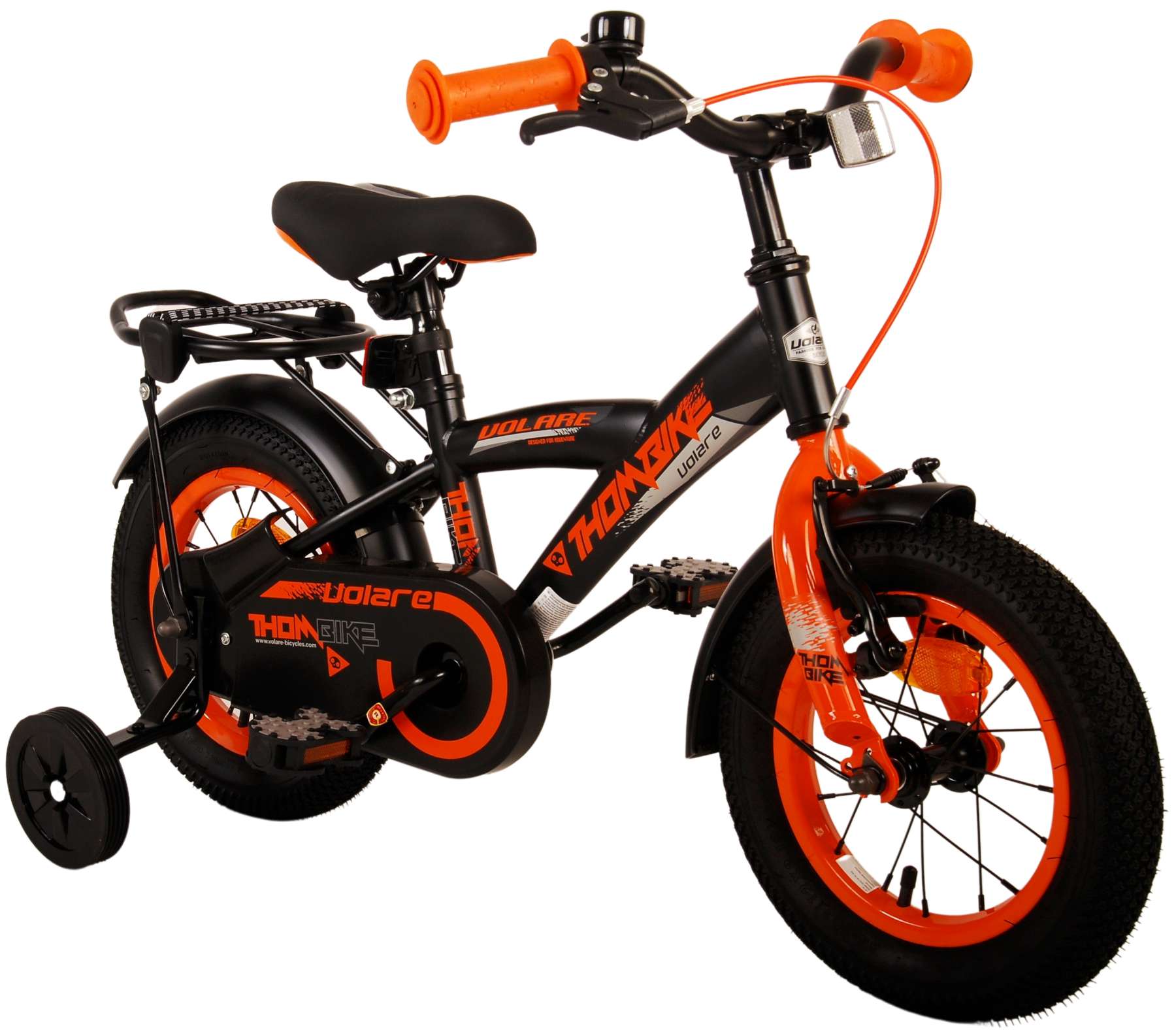 TPFSports Thombike Kinderfahrrad - Jungen - 12 Zoll - Rücktritt + Handbremse - Schwarz/Gelb