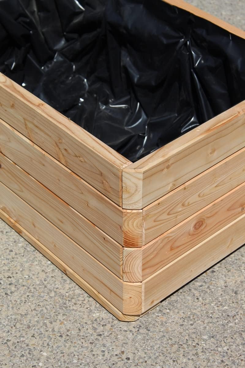 Gartenwelt Riegelsberger Massiver Pflanzkasten Mammut 80x50x39 cm aus Lärchenholz Natur Blumenkasten Blumentopf Pflanzkübel Kräutertopf Balkonkasten fertig montiert