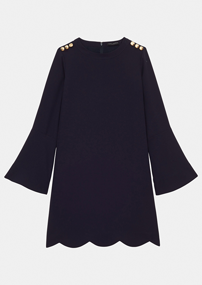 Robe Ruodanableu nuit en crêpe