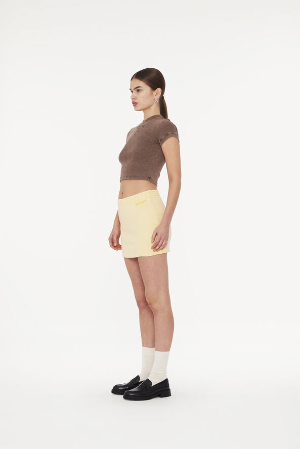 ROTATE Birger Christensen RIBBED CROPPED T-SHIRT Mustang