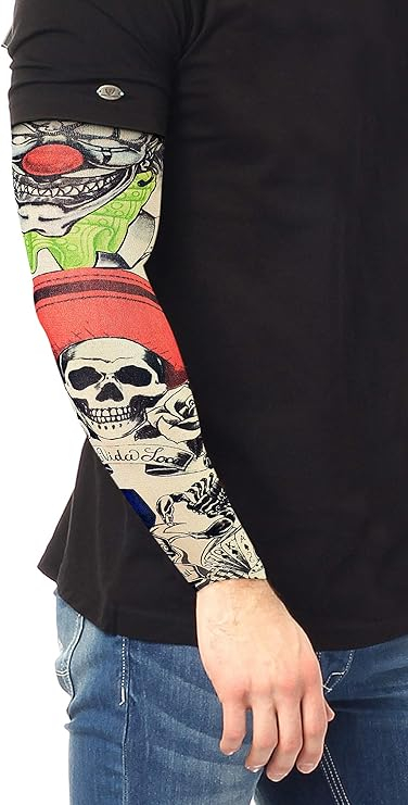 (37cm) Fake Tätowierung Temporary Tattoo Sleeve Stoff Ärmel - Style 1
