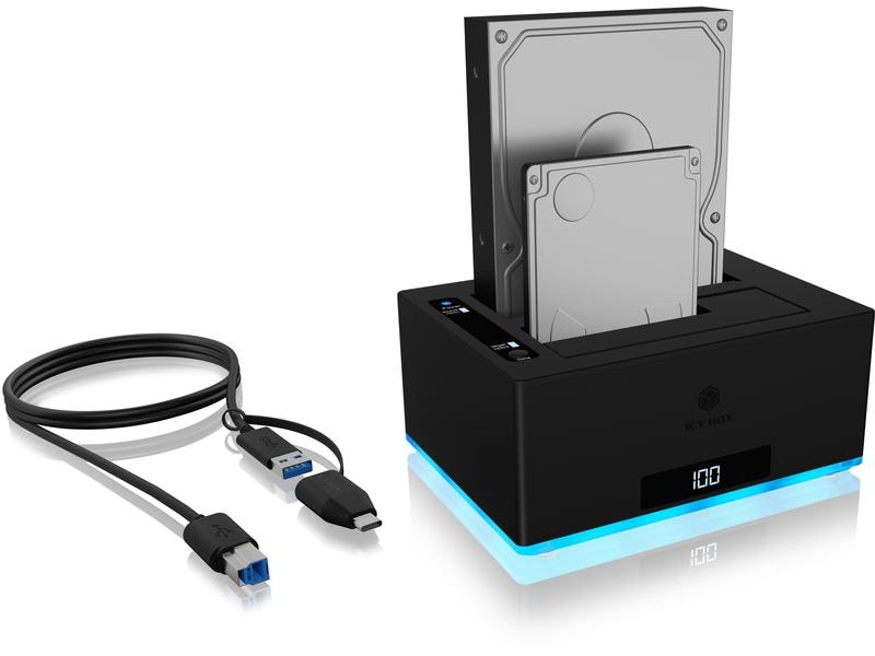 ICY BOX Docking- und Klonstation IB-127CL-U3 Doppel Docking- und Klonstation für 2.5